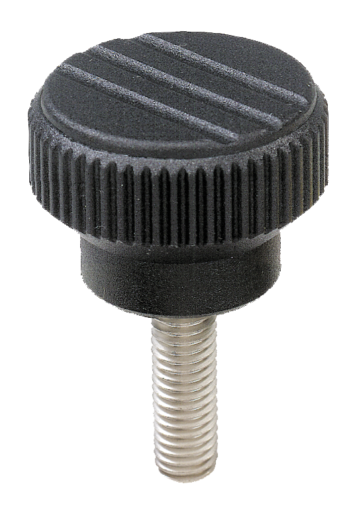 Knurled knobs with external thread