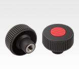Knurled knobs, metal parts stainless steel, Form K, with tapped bush, with cap - inch