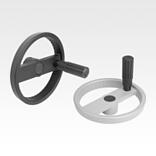 2-spoke handwheels, aluminium with revolving cylinder grip