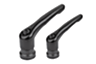 Adjustable handles, zinc with female thread and clamping force intensifier, satin finish