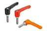 Adjustable Handles straight external thread, metal parts stainless steel, inch