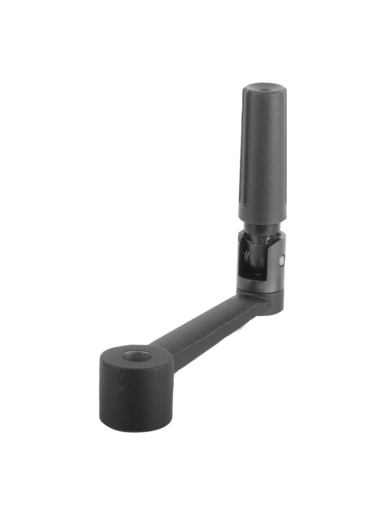 Crank handles aluminium with fold-away grip and reamed hole