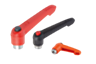 Manettes indexables avec bouton poussoir, taraudage, pièces métalliques en acier inoxydable