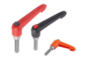 Manettes indexables avec bouton poussoir, filetage, pièces métalliques en acier inoxydable