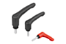 Clamping levers ECO, plastic with male thread
