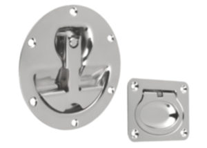 Recessed handles fold-down stainless steel