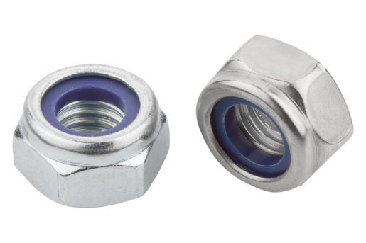 Hexagon nuts with polyamide thread lock, thin type DIN 985
