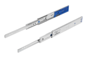 Steel telescopic slides for side mounting, full extension, load capacity up to 68 kg