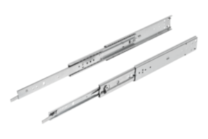 Steel telescopic slides for side mounting, over-extension, load capacity up to 68 kg