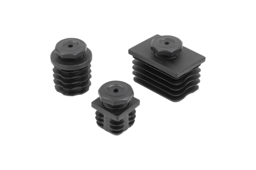 Adjustment plugs, plastic, without inserts for round and square tubes