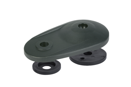 Swivel feet plates extended, plastic, Form D