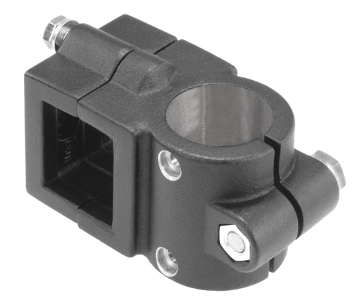 Linear actuator connector clamps cross