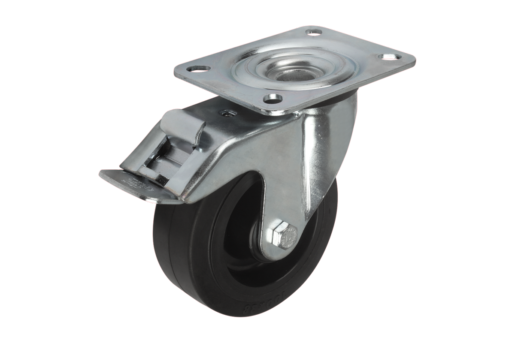 Swivel castors with stop fix