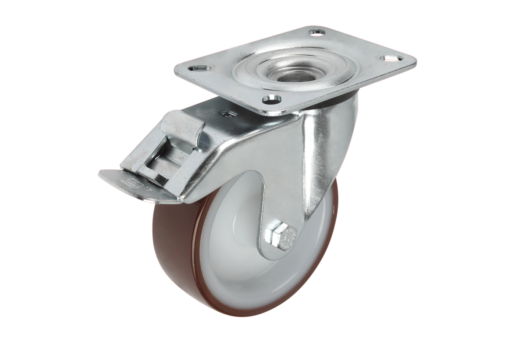 Swivel castors with "stop-fix"