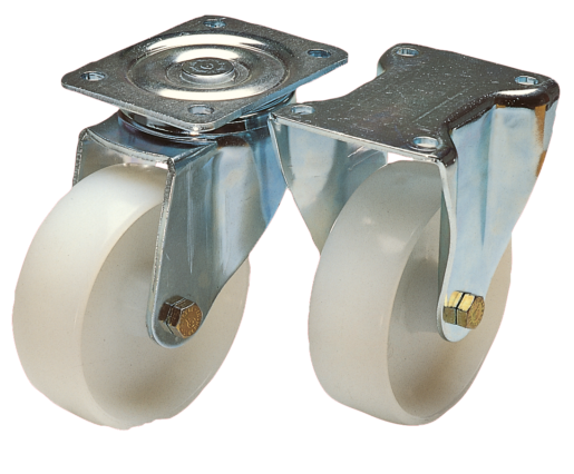 Swivel and fixed casters steel plate, heavy-duty version