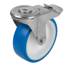 Swivel castors with stop fix