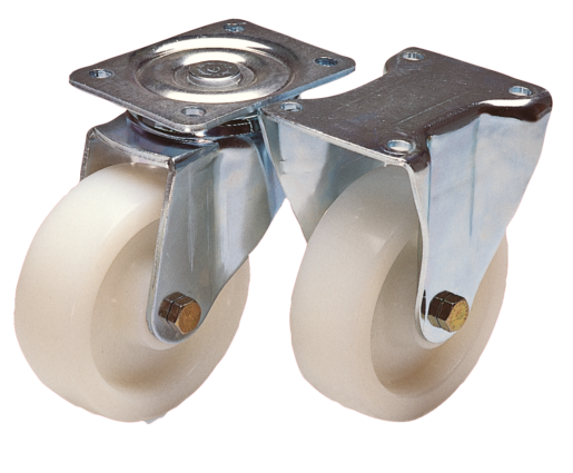 Swivel and fixed casters steel plate, heavy-duty version