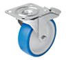 Swivel castors with stop fix for sterile areas