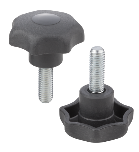 Boutons étoile antibactériens similaires à DIN 6336, inox, forme L