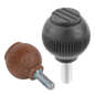 Spherical knobs biopolymer with external thread