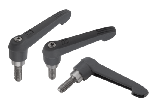 Adjustable handles antibacterial external thread, plastic grip, metal parts stainless steel