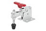 Vertical clamps with flat foot and adjustable clamping spindle