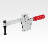 Toggle clamps horizontal with straight foot and full holding arm