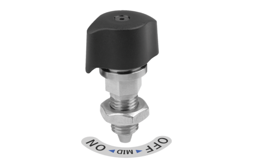 Indexing plungers steel, with twist knob and tapered indexing pin, Style B