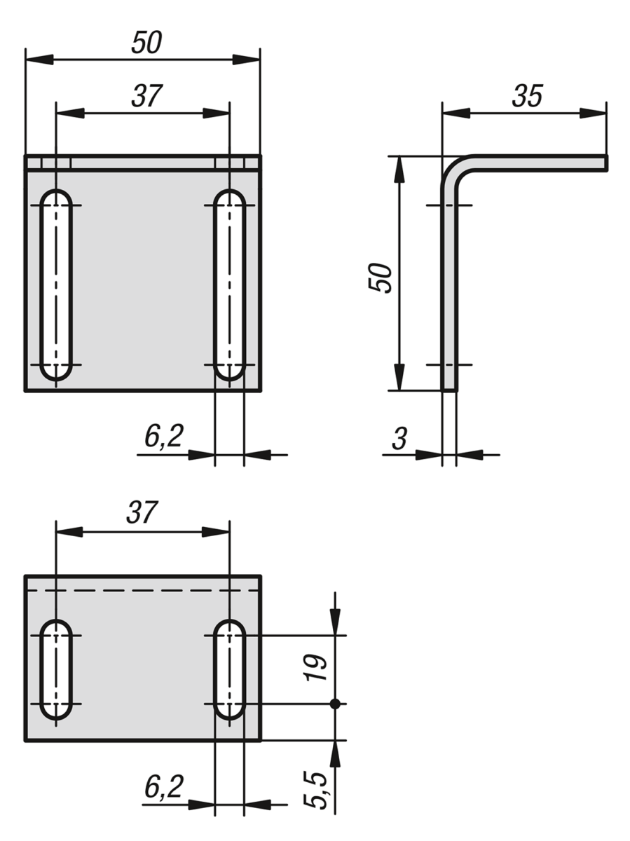 Angle brackets for ball catch