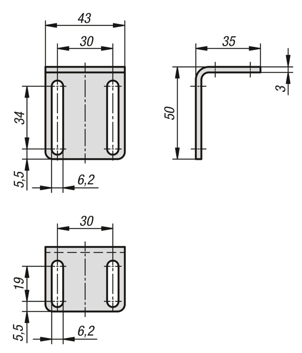 Equerre de fixation pour fermeture magnétique