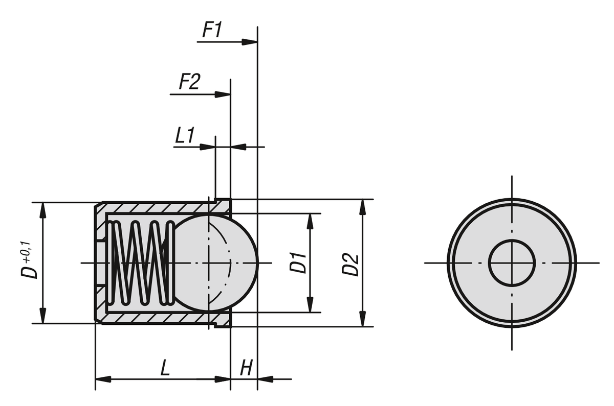 Spring Plungers push fit plastic