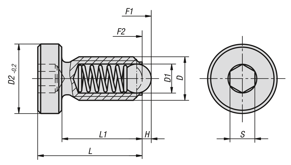 Spring plungers with head