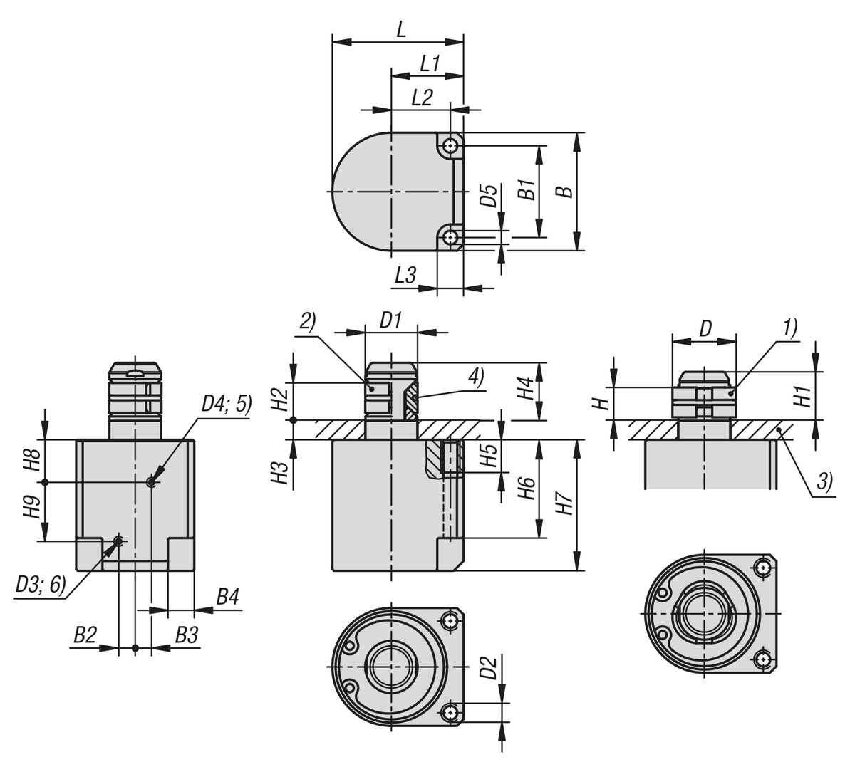 Centering clamp stainless steel, pneumatic