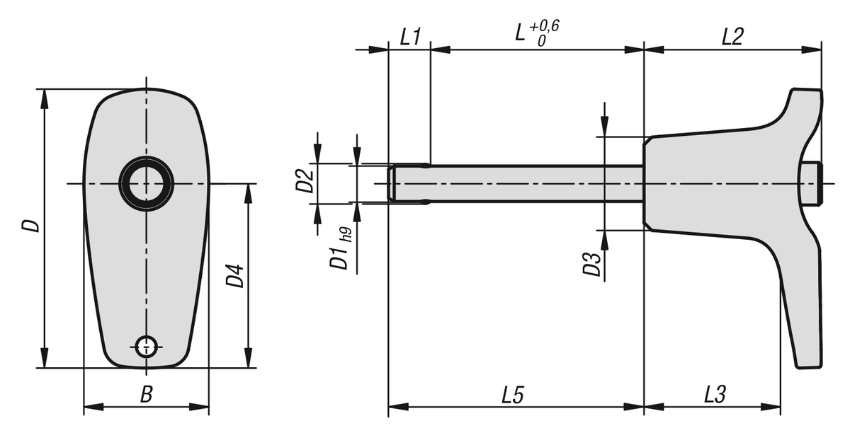 KIPP Ball Lock Pins with Lgrip, selflocking