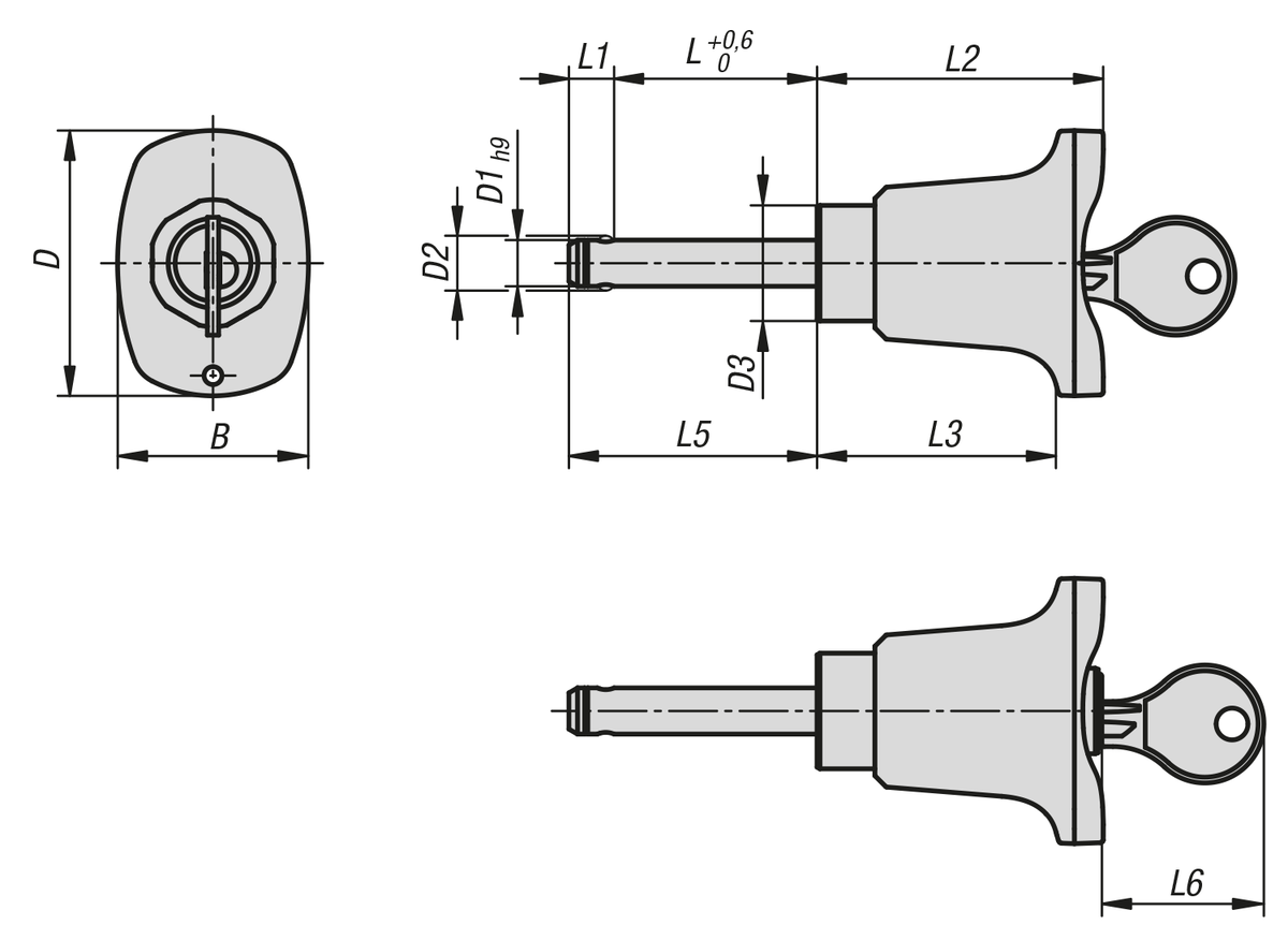 Ball lock pins lockable