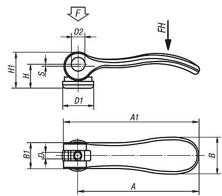 Cam Levers with internal thread, metric