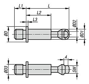 Clamping screws for pneumatic pull clamps