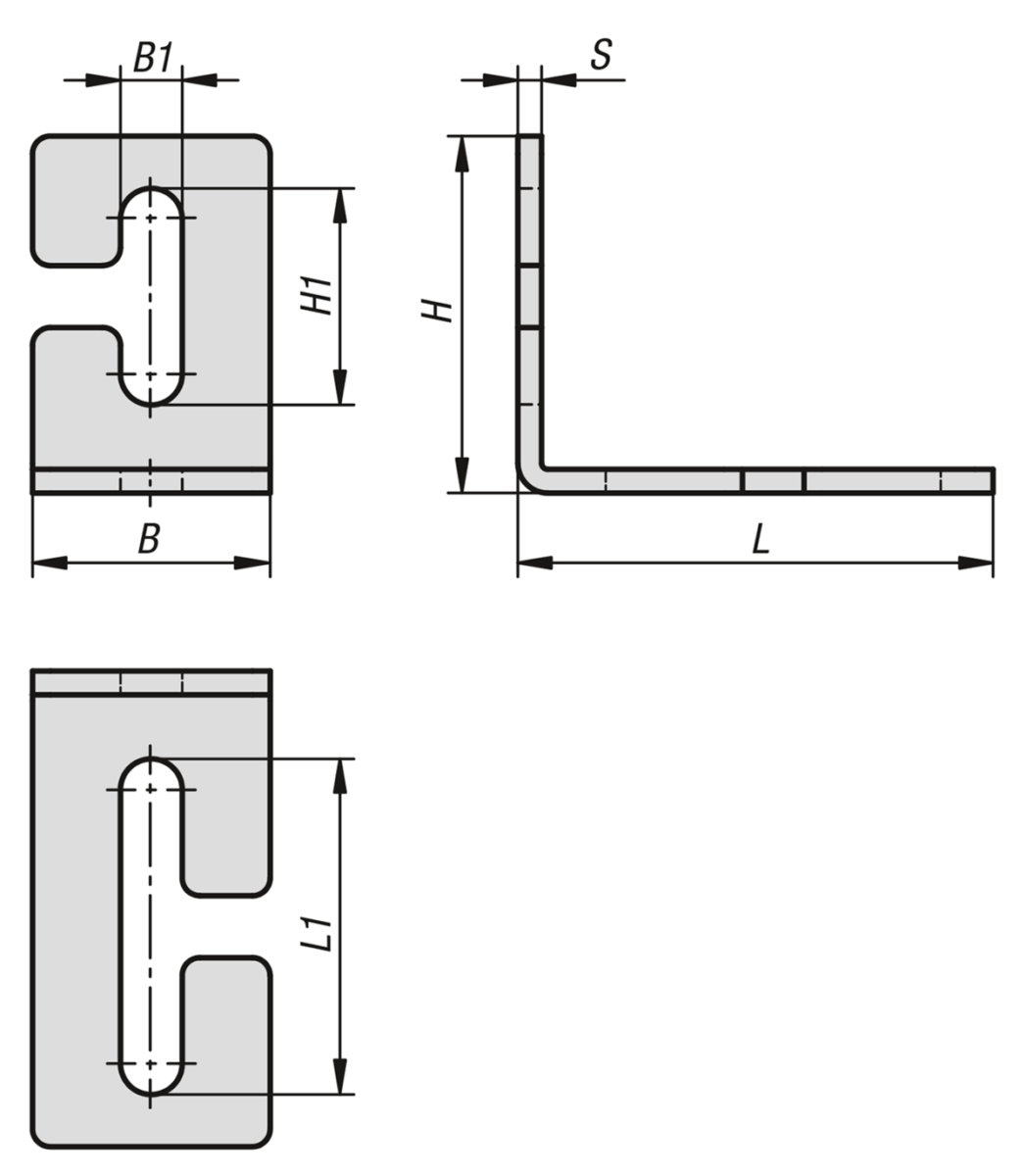 Angle, steel open