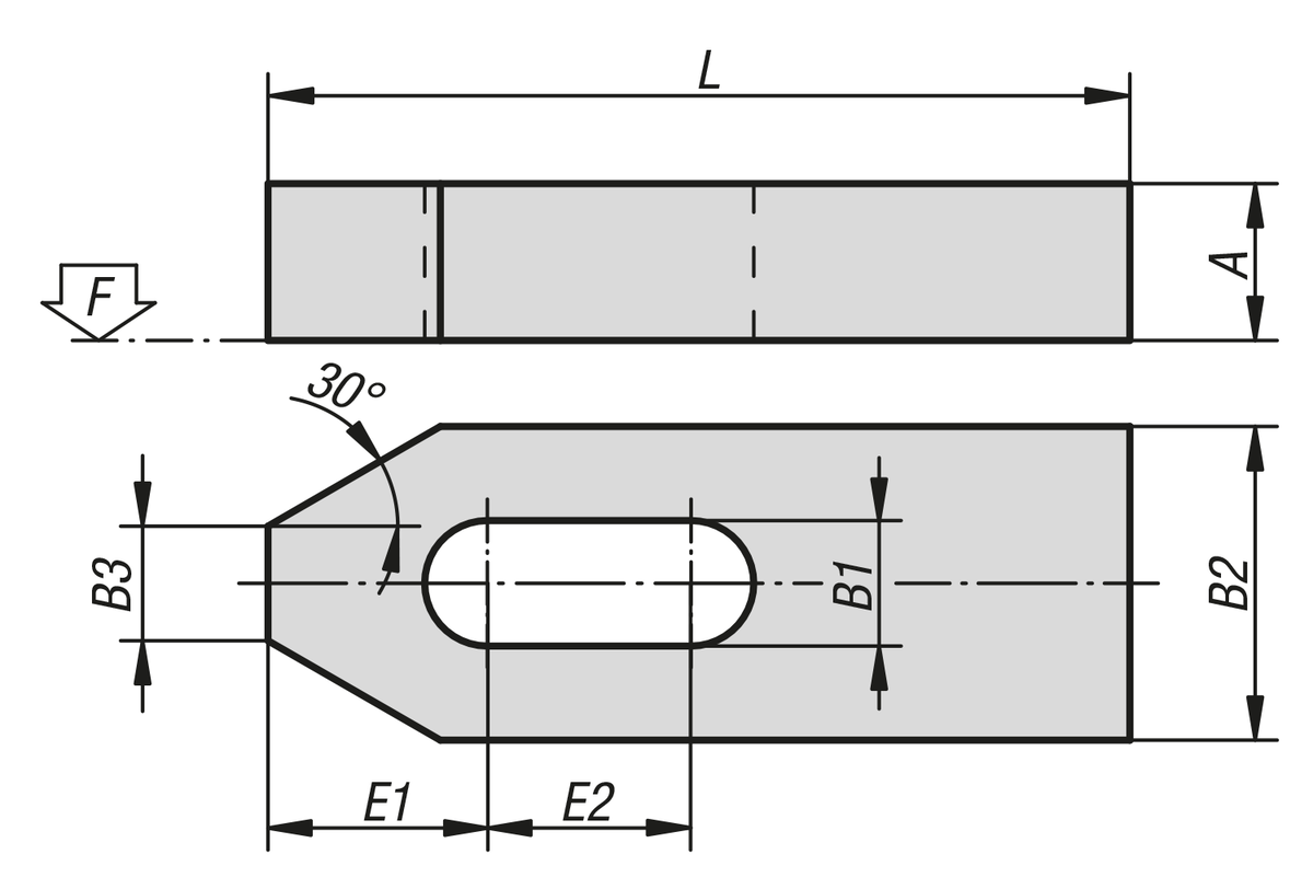 Clamp straps, similar to DIN 6314 straight, steel or aluminium