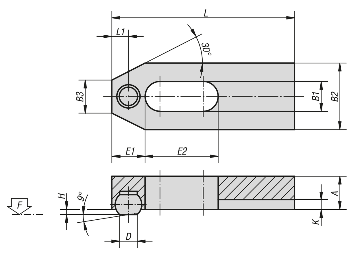 Clamp straps with flattened ball