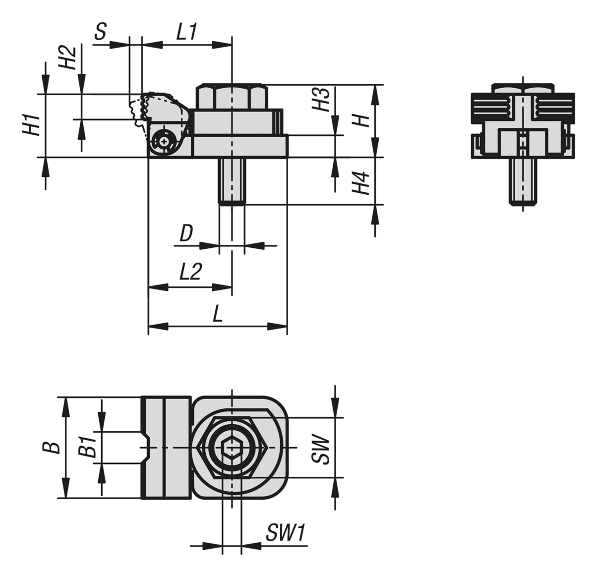 Side clamp with cam