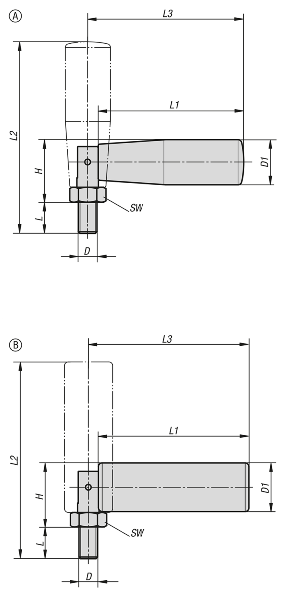 Cylindrical Grips fold-down