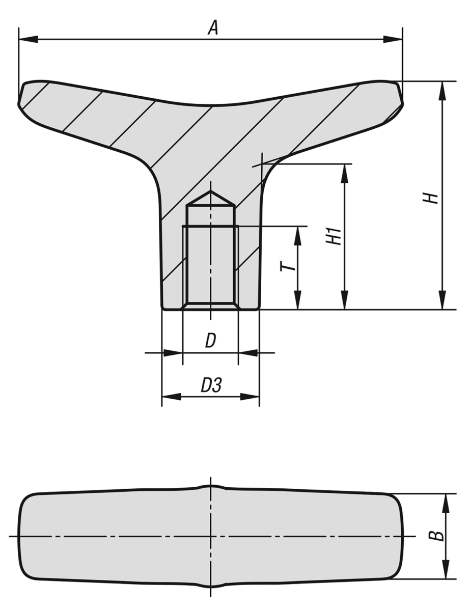T-grips in stainless steel
