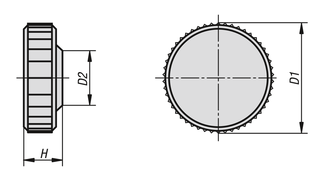 Knurled heads for hexagon socket screws