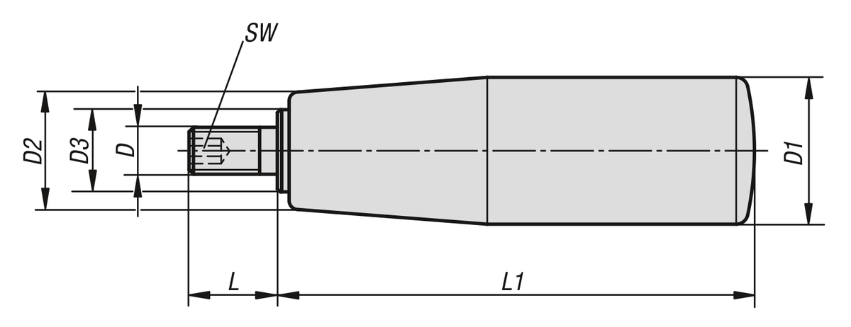 Cylindrical Grips Revolving with hexagon socket