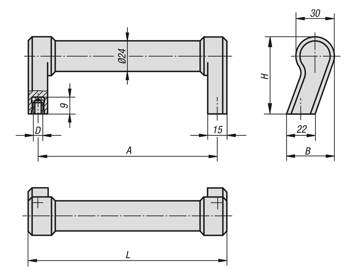 Pull handles, oblique