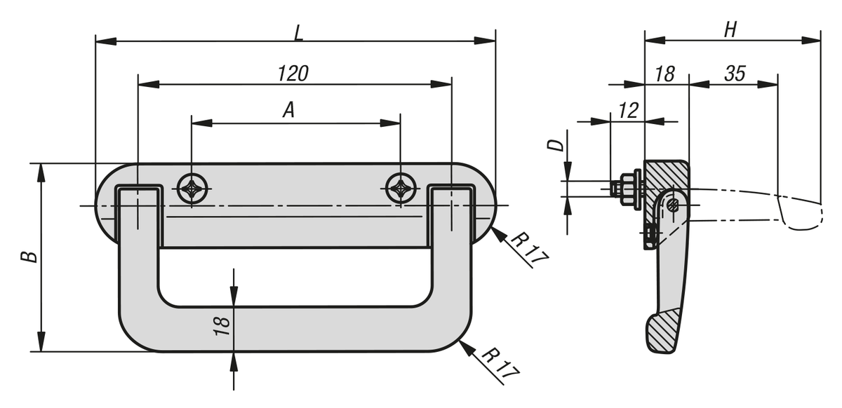 Pull handles fold-down