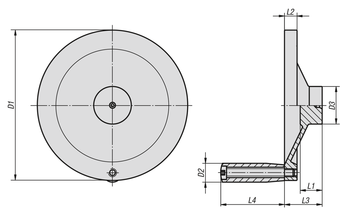 Handwheels disc stainless steel with revolving grip