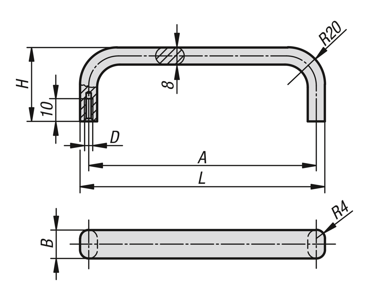 K0201.200051 Metric Black Anodized Matt Finish 41 mm Height KIPP Inc 200 mm Length Kipp 06917-200051 Aluminum Round Pull Handle K0201.200051 Metric Black Anodized Matt Finish 41 mm Height KIPP Inc 200 mm Length Kipp 06917-200051 Aluminum Round Pull Handle