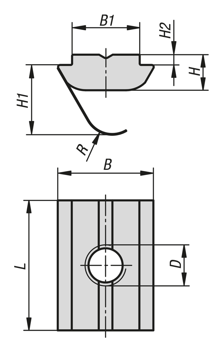 Slot nuts twist-in with spring Type B